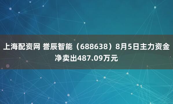 上海配资网 誉辰智能（688638）8月5日主力资金净卖出487.09万元